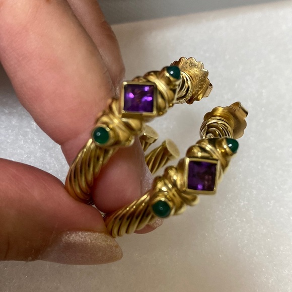 DAVID YURMAN 14kt gold “Renaissance “ cable hoop earrings - Picture 1 of 9